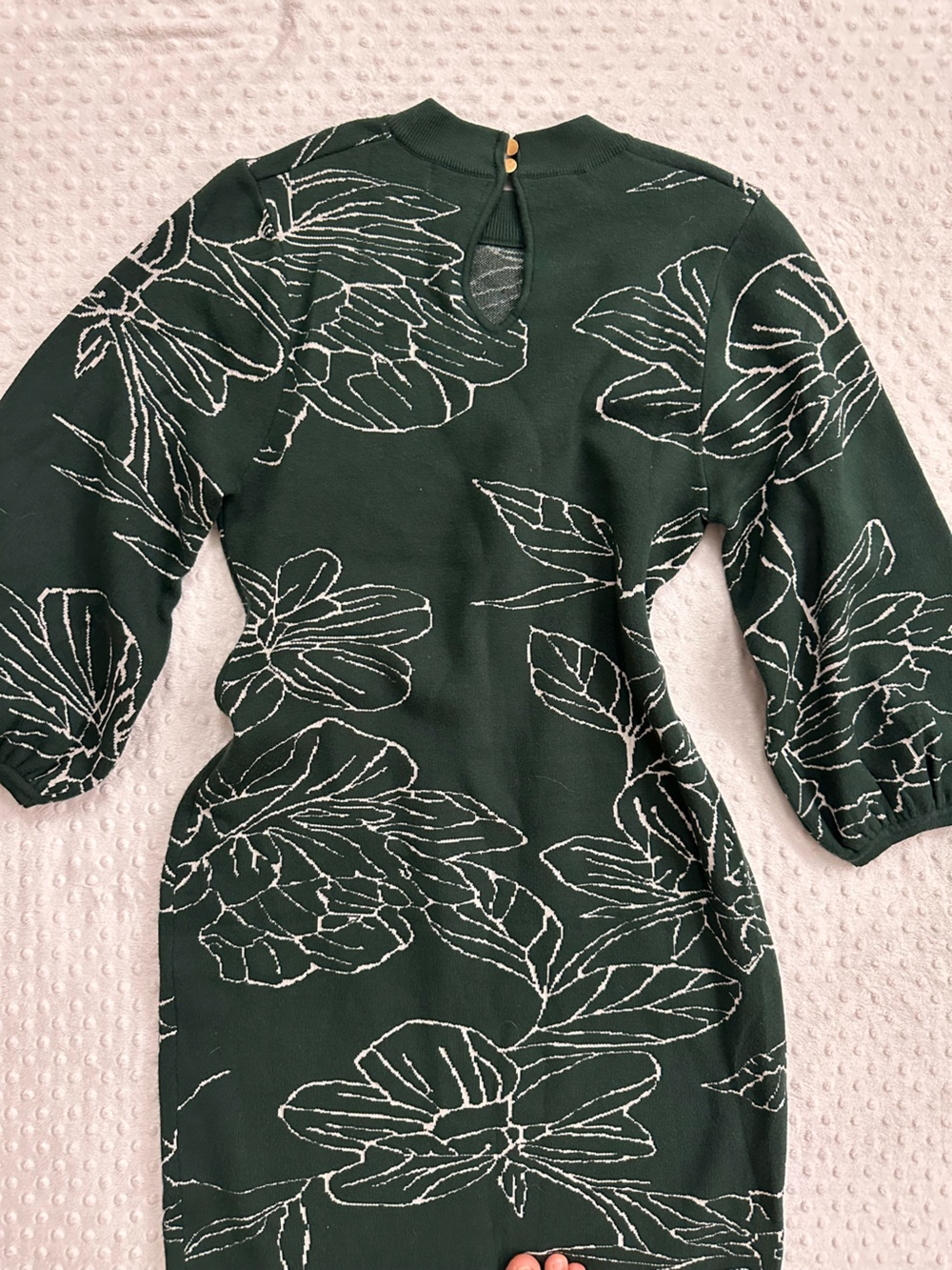 Apricot Dark Green Floral Sweater Dress (XL) - Picture 4 of 10